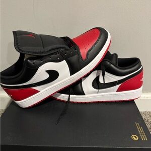 Air jordan 1 low black red size 11.5